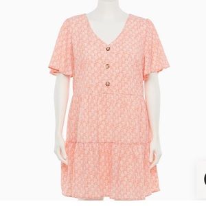 Plus Size EVRI™ Floral Button-Front Fit & Flare Dress